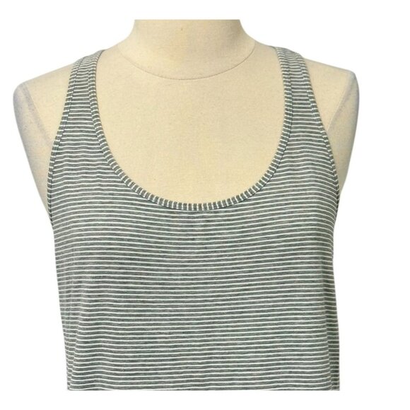 Lululemon Go For It Dress Hyper Stripe Heathered Medium Grey White Soft Size 10 - Picture 2 of 9
